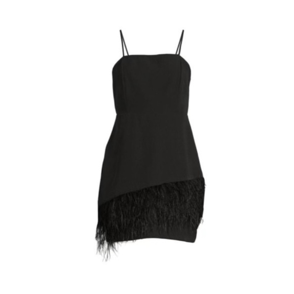 FEATHER HEM SHEATH DRESS - Picture 3 of 7